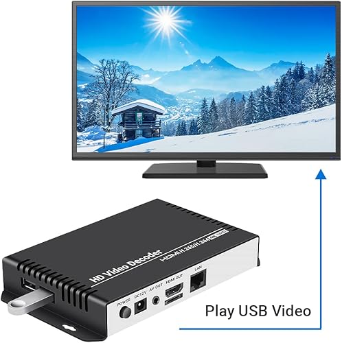 Miniatura 8 de H.265 H.264 Decodificador de audio de vídeo HD Decodificador de cámara IP HTTP RTSP M3U8 RTMP UDP Unitcast a HDMI AV RCA Decodificador para