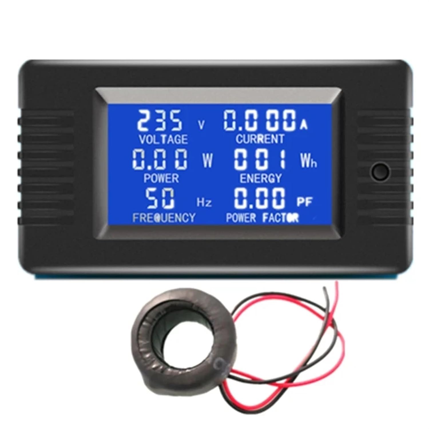 6in1 220V 100A AC Single Phase Digital Panel Amp Volt Current Meter Watt Kwh Power Factor Energy Meter with Coil CT/Split CT 1Pcs(PZEM-022 Coil CT)