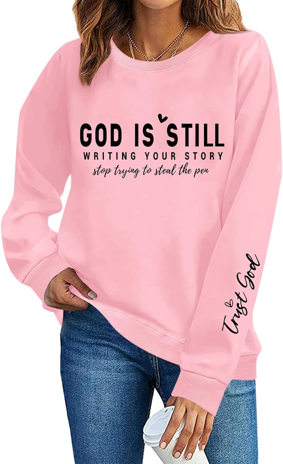PAIEXILY Christian Crewneck Sweatshirts for Women God Faith Bible Verse Pullover Jesus Religious Long Sleeve Shirts Tops