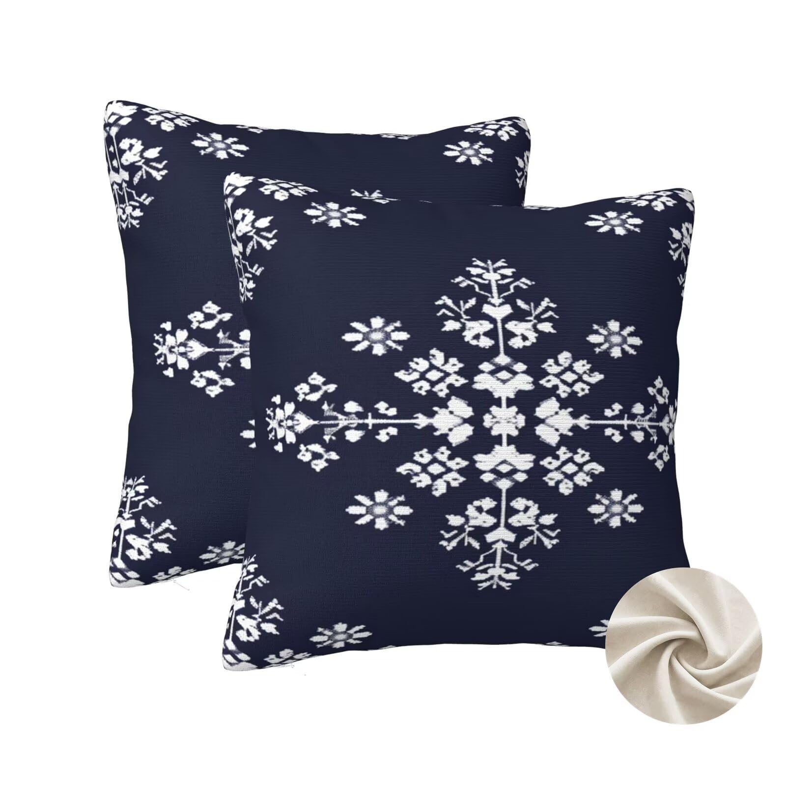 Taies d'oreillers 60x60 cm bleu marine housse coussin canapé déco salon