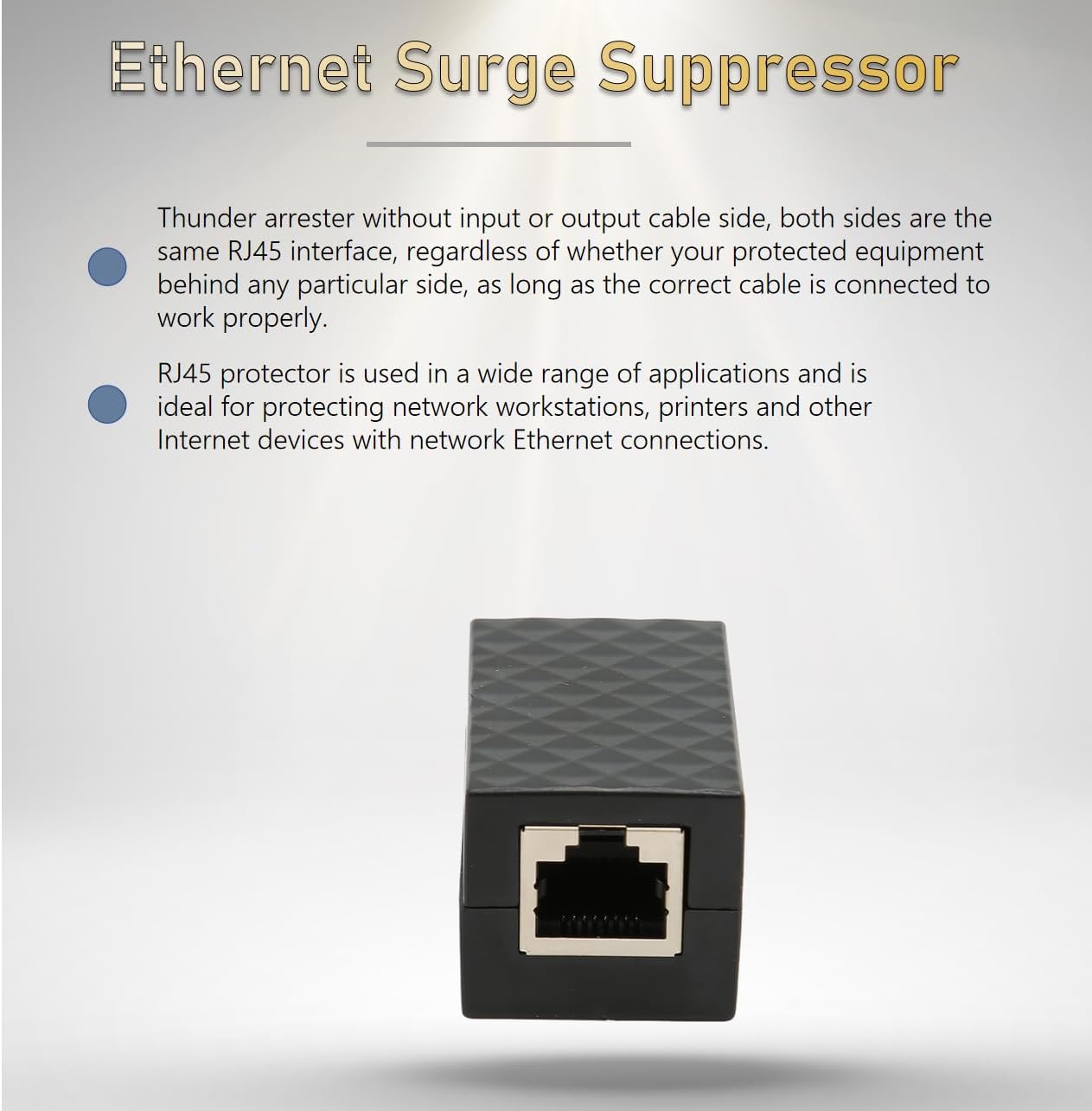 Ethernet Protector RJ45 Female POE Gigabit Ethernet LAN Network CAT5/CAT6 Thunder Arrester for Protections Device Extension Adapter