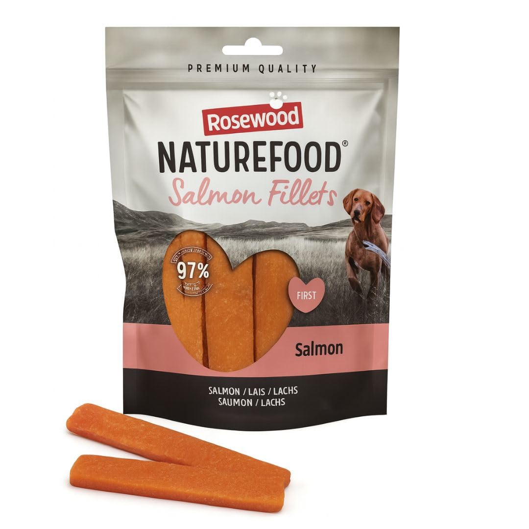 ANIMALUJOS – Filetes de Salmón, 1 kg para Perros | 97% Salmón, Alto en Proteína, Bajo en Grasa | Snack Natural sin Cereales