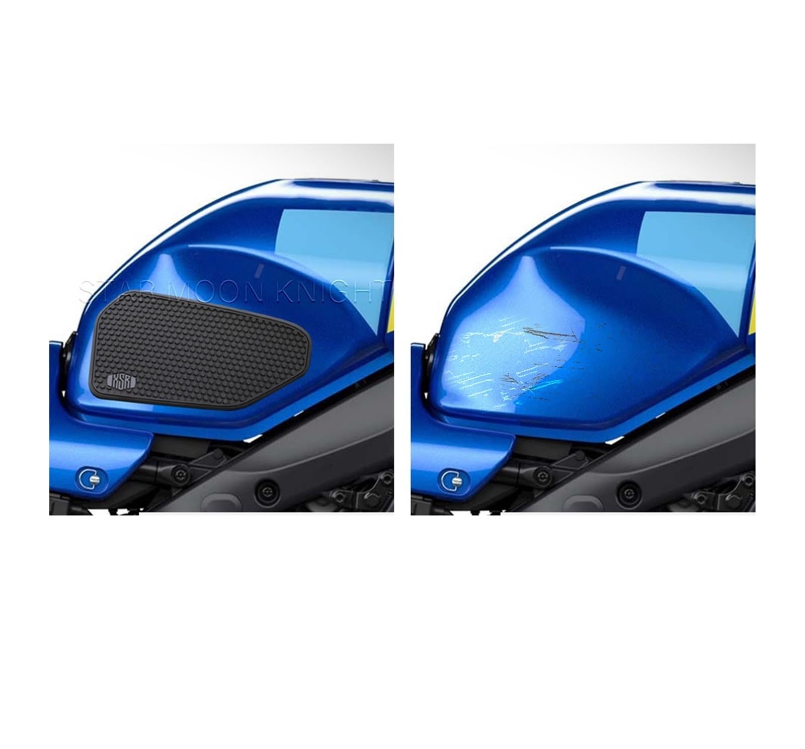 Tankpad Set Für Yamaha XSR900 2022-2023 - Anti-Rutsch Knieschützer Schwarz