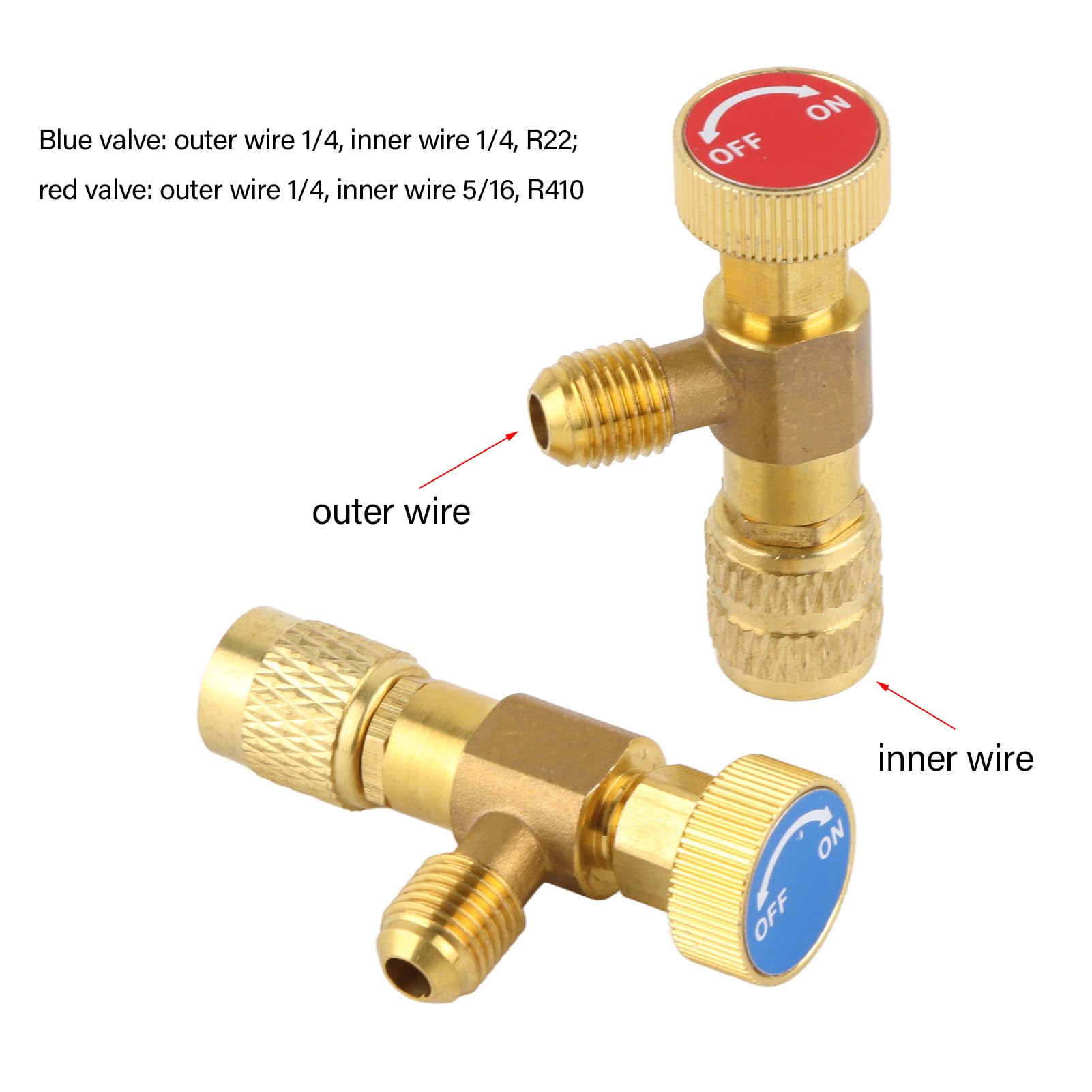 Adattatore di Sicurezza per Refrigerante R22 R410A /4" SAE Valvola Liquida per Ricarica Condizionata Compatibile con Sistemi di Condizionamento E Manutenzione Strumenti per Fluido Refrigerante