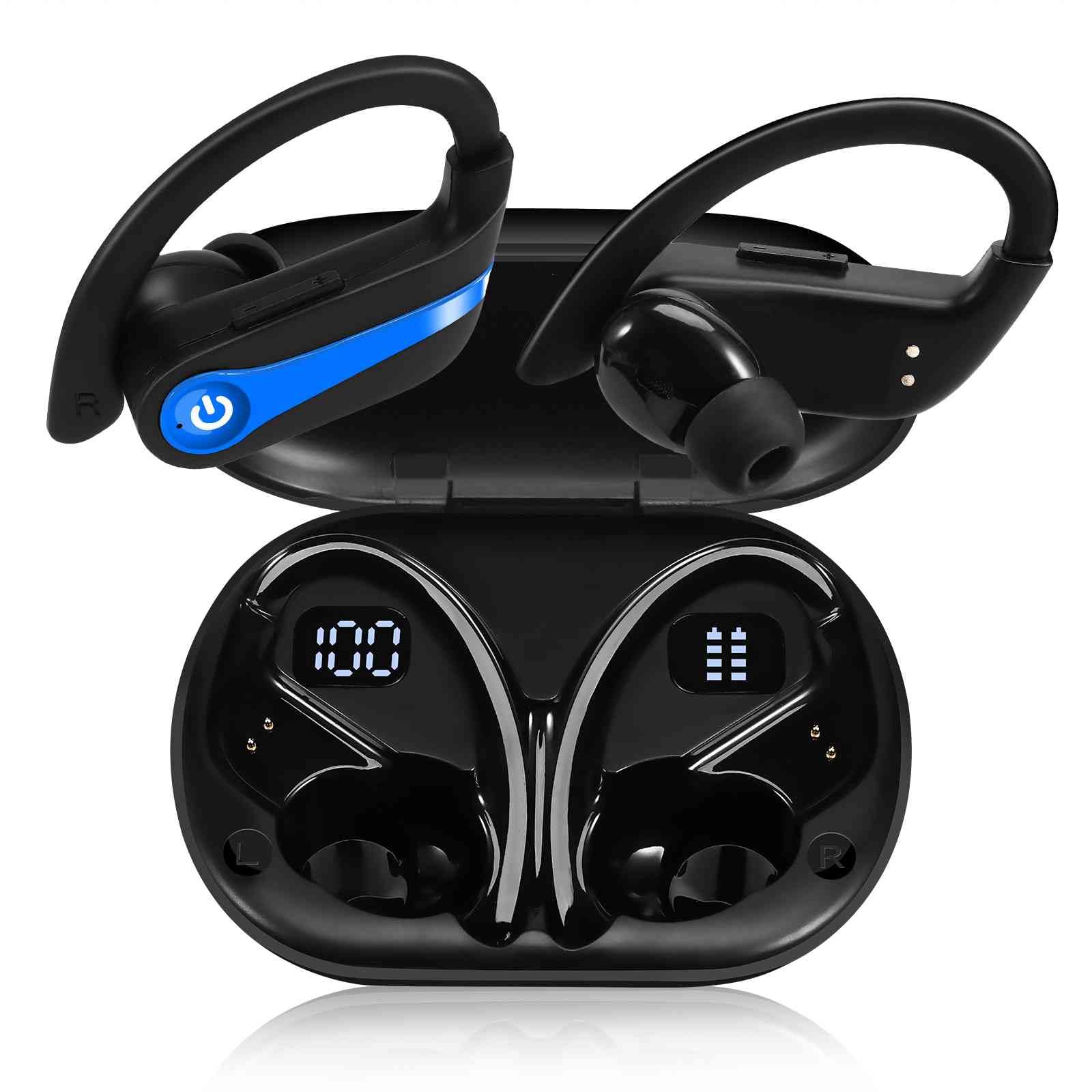 UrbanX Challenger Series Sports Earphones Wireless Bluetooth with Built-in Mic, 200H Superior Playtime, Immersive Sound, Quick-Pair, Secure Fit, IPX7 Waterproof, Compatible with Oppo F11 Pro - Blue