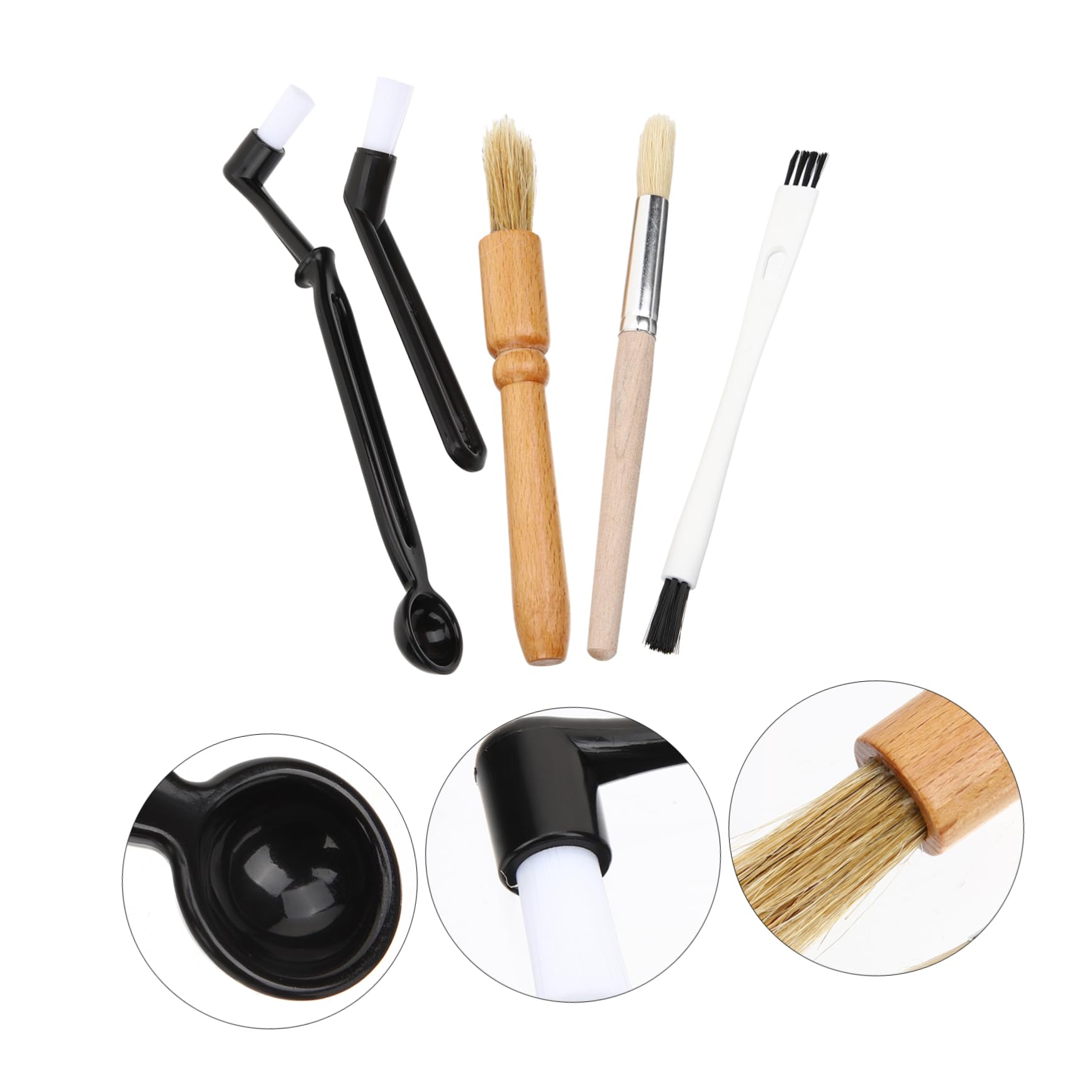 Cabilock 3 Juegos Cepillo de limpieza para cafeteras herramienta de limpieza del molinillo de café cepillo limpiador de copas de vino limpiador de lavadora máquinas de café concentrarse