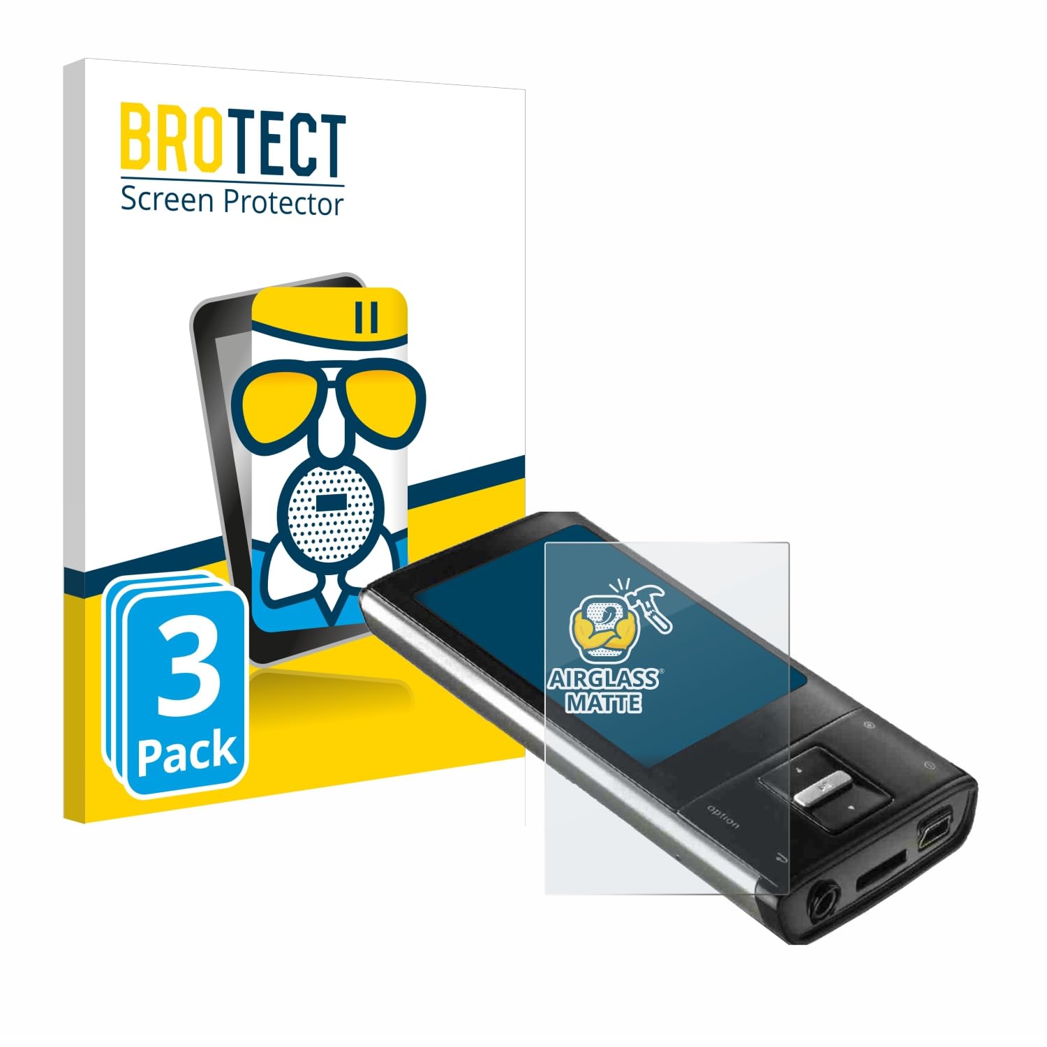 brotect Anti-Glare Glass Screen Protector Matte Compatible with Intenso Video Shooter 2,4