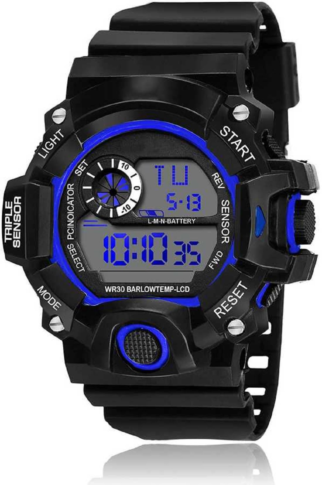 SELLORIA Silicone Digital Watch Shockproof Multi-Functional Automatic Black Color Strap Waterproof Digital Sports Watch for Men Pack of 1, Water Resistance