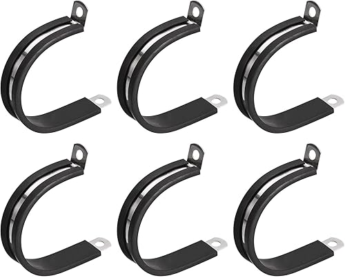 Miniatura 49 de uxcell Abrazadera de cable de 1-1/32 pulgadas (1.024 in) abrazadera de cable de acero inoxidable 304 Abrazadera aislada acolchada en forma de R
