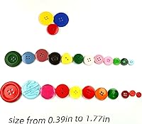 Vista 3 de 600-700 Piezas Botones Redondos de Resina Tamaños Variados para Manualidades Costura DIY Manual Pintura de Botones DIY Adorno Hecho a Mano Botones