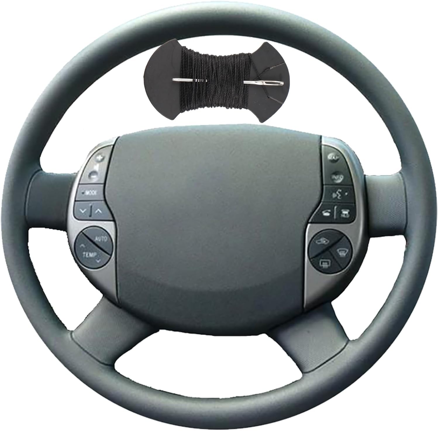 Car Steering Wheel Cover Microfiber Leather Stitch Wheel Wrap Fit for Toyota Prius 20(XW20) 2004 2005 2006 2007 2008 2009,Black