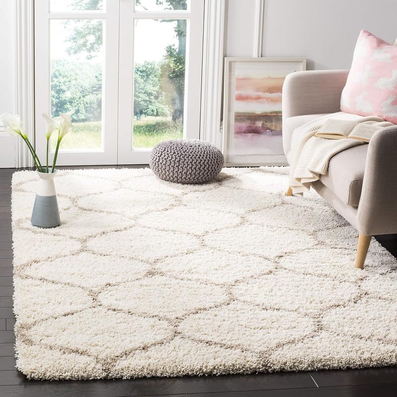 Image of Shaggy Carpet for Home 12 x 16 Feet Ultra-Soft, Thick, and Stylish Shag Texture Ideal for Living Room, Bedroom, or Office - Easy to Clean and Perfect (IvoryBeige)