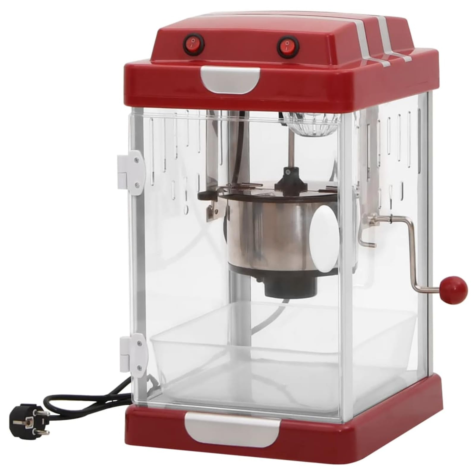 Macchina per Pop Corn Stile Cinema 2,5 OZ-Popcorn Machine,Retro Macchina Pop Corn Compatta,Aria Calda Senza Olio Grasso,Edizione Rossa retrò
