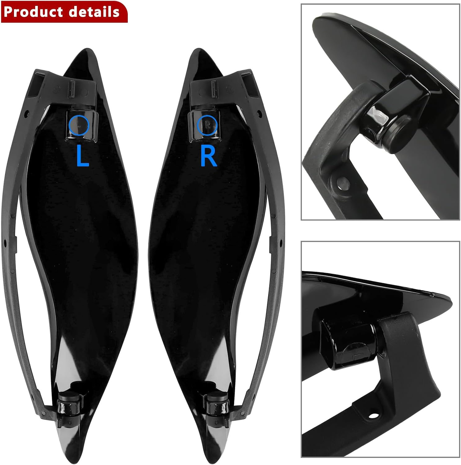 Air Deflector Kit,Side Wings Air Deflectors, Fairing Side Wing Windshield, Black Adjustable Wind Deflectors Compatible for Harley Electra Glide Street Glide Tri Glide Ultra Limited 2014-2024