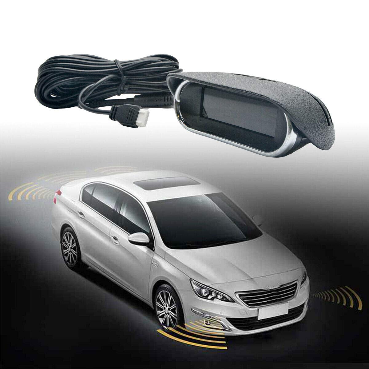Riloer Kit de Sistema de Detección de Radar de Marcha Atrás para Coche, Pantalla LCD Digital + 6 Sensores de Marcha Atrás de Visión Trasera + Caja de Control Digital, con Mensaje de Alarma