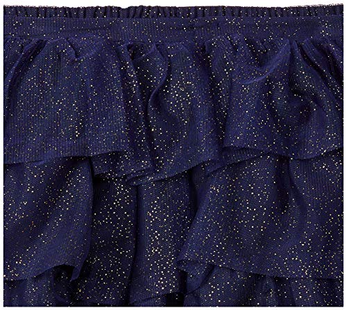 Image of Amazon Brand - Jam & Honey Girls Voluminous Skirt with a Glittery or Heart Print on The Top Layer and Elastic Waistband, Lined