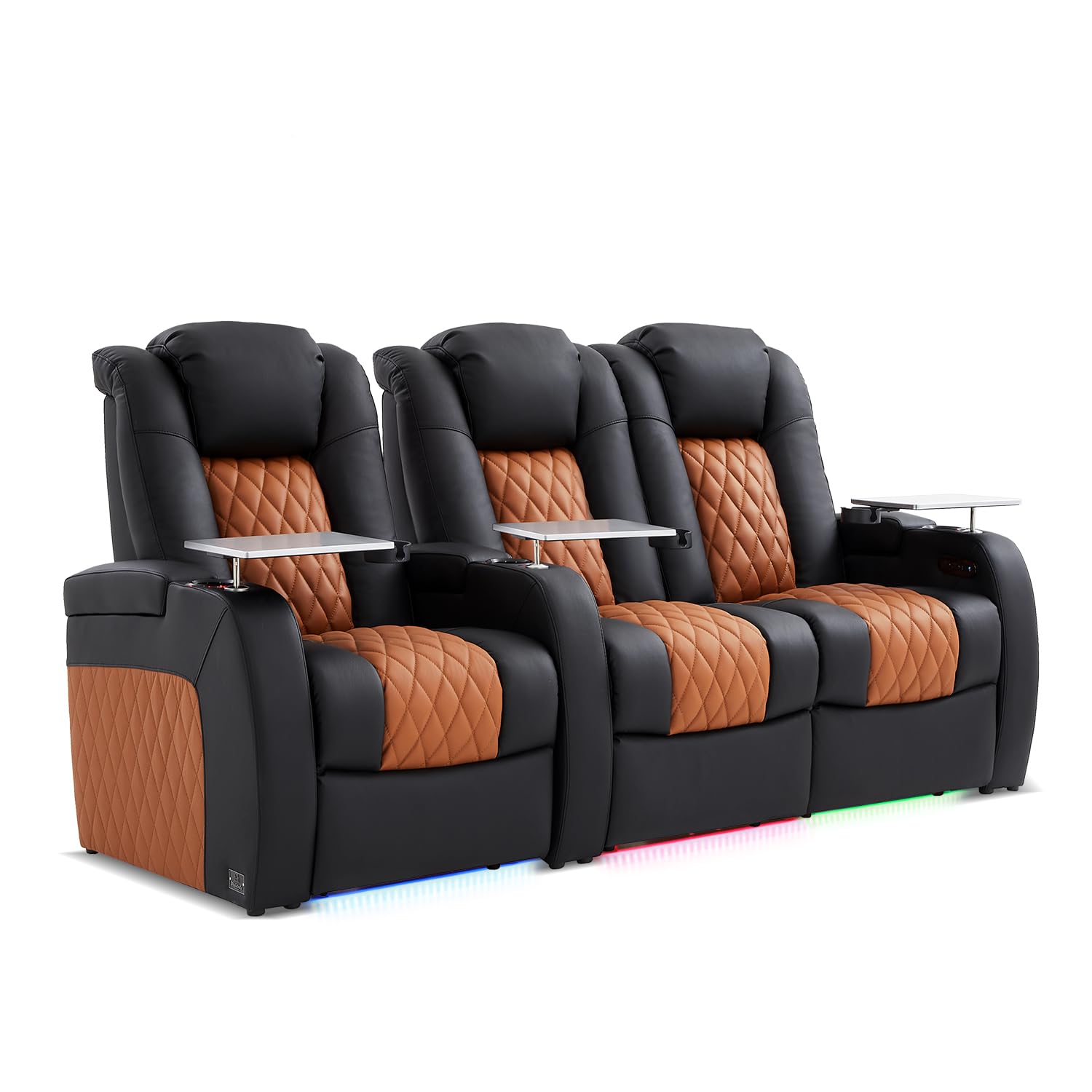 Weilianda Home Theater Seating, Top Grain Leather Movie Theater Chair