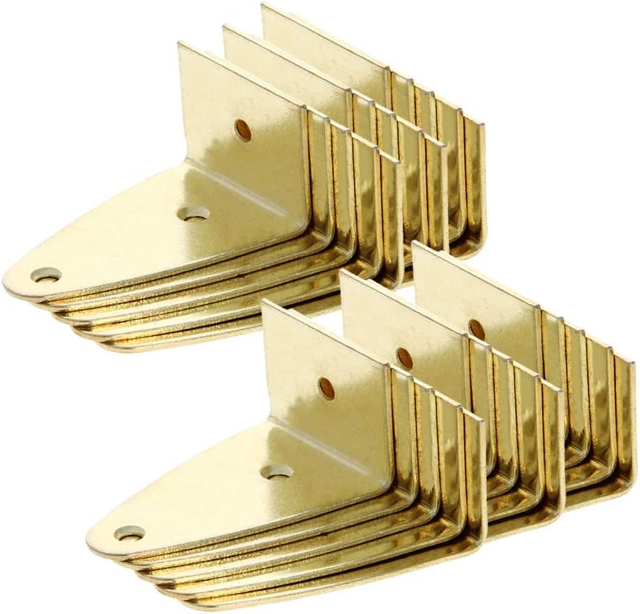 MroMax Picture Photo Frame Metal Brace Bracket Hanger Gold Tone 35 x 29 x 54mm/1.38 x 1.14 x 2.13-inch Medium 30pcs