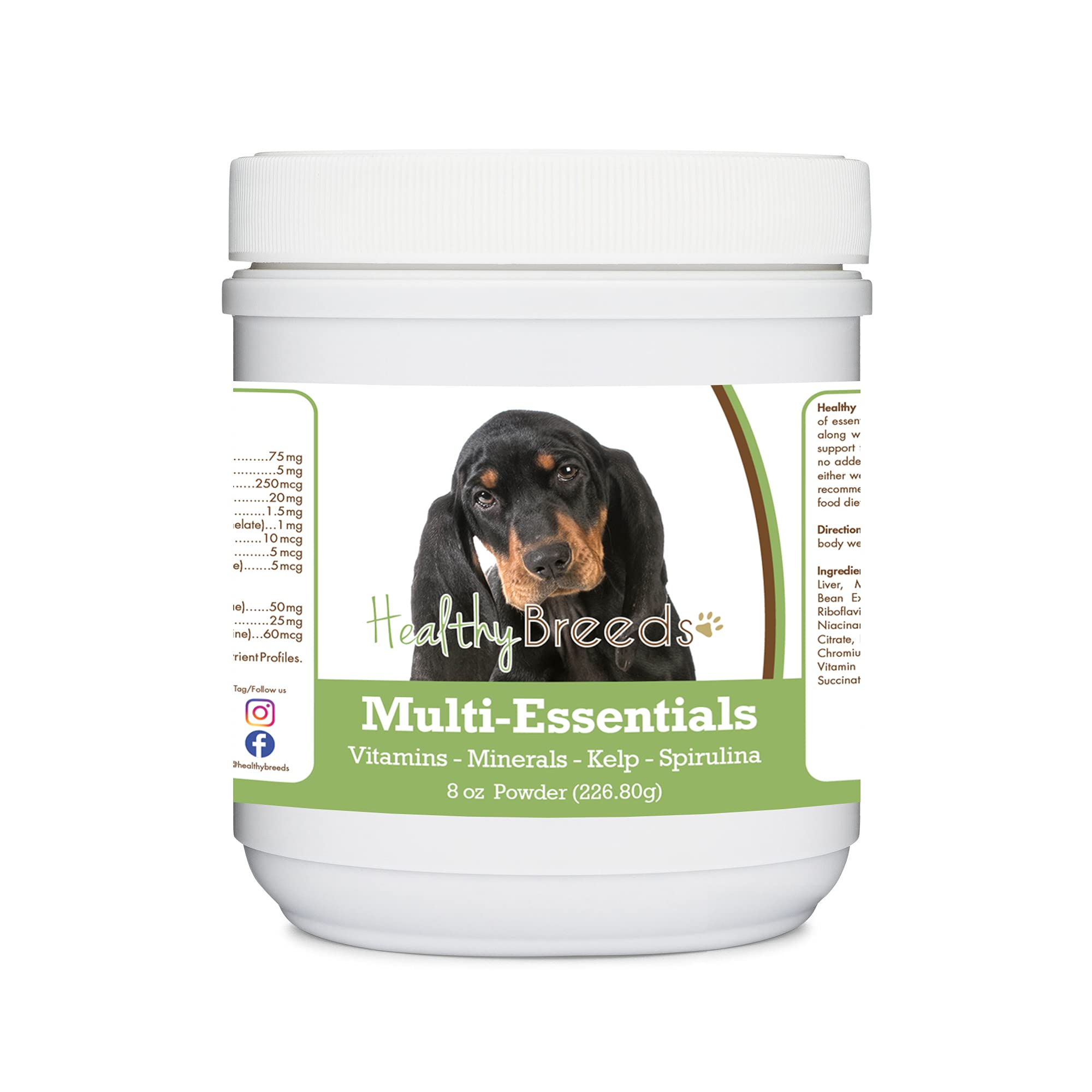 Healthy Breeds Black and Tan Coonhound Multi-Essentials Powder for Dogs - an Ideal Supplement of Vitamins, Minerals &amp; Antioxidants for Your Dog - 8 oz
