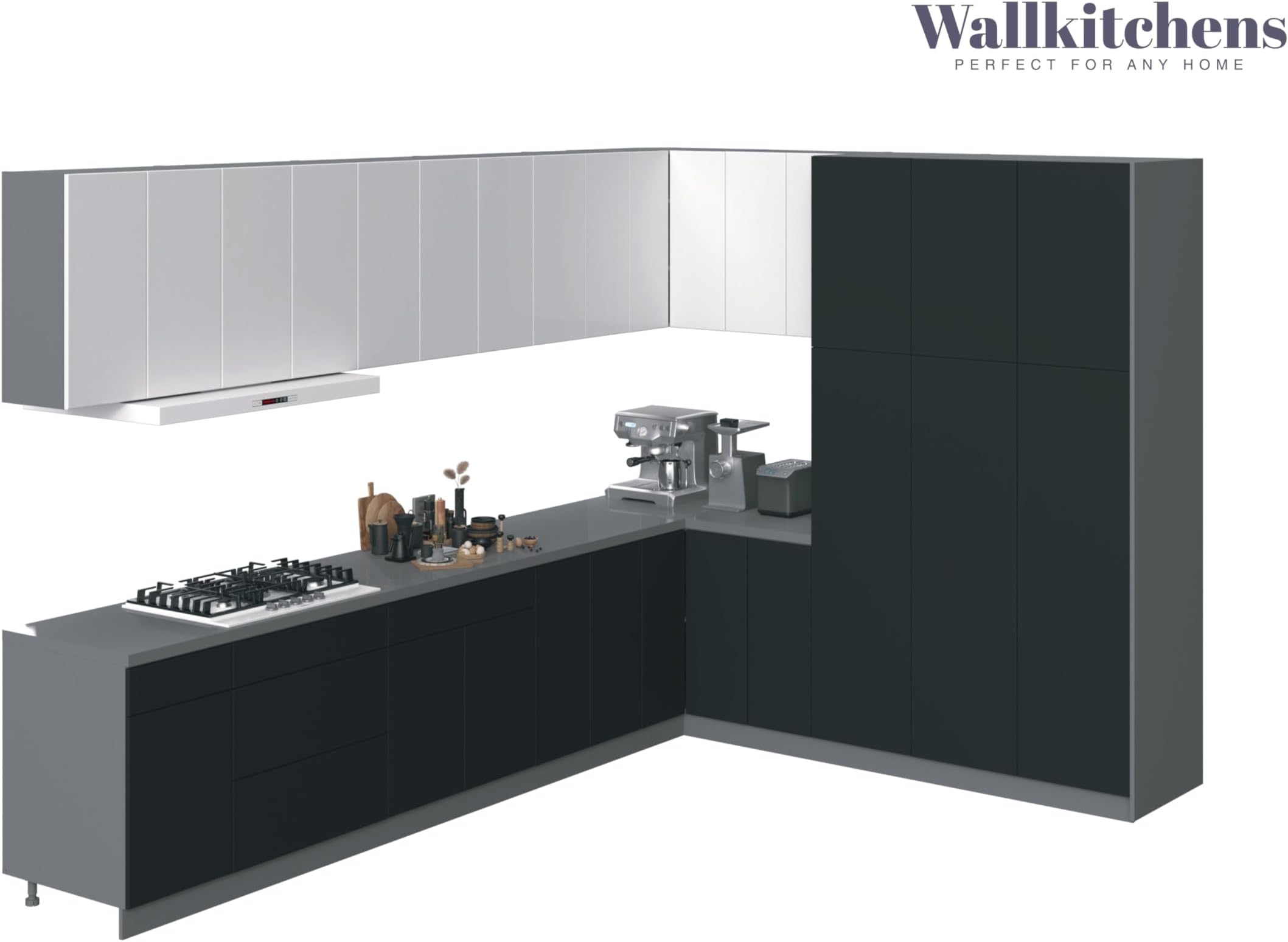 Kitchen Timeless Collection Black & White Gloss Color Base Size 12Ft Wide