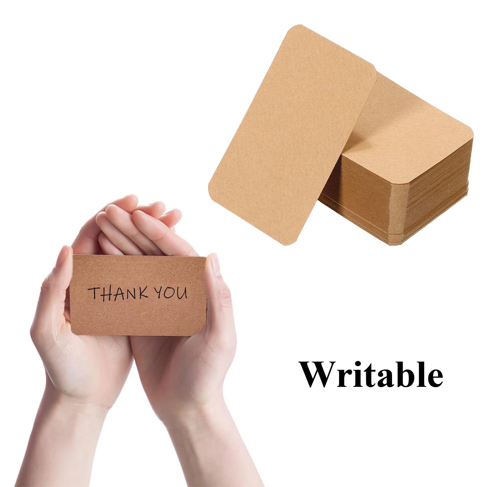 100 Bigliettini Di Carta Kraft - Non Scritti, Per Messaggi, Regali Fai Da Te, Note Ed Etichette, Colore Marrone