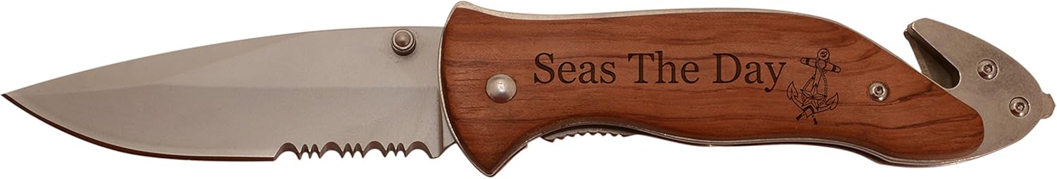 Customized Sailing Gift Your Boat Name Nautical Captain Personalized Laser Engraved Survival Knife