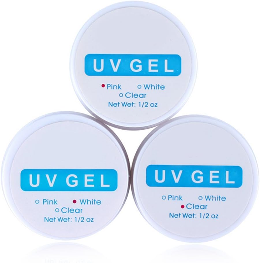 Fashion gallery Pink / White / Clear Transparent 3 Color UV Gel Builder Nail Art Tips Gel Nail Manicure Extension Nail Art Kit