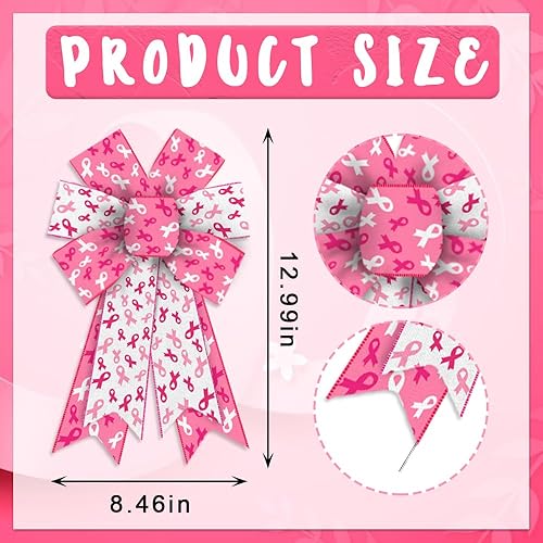 Miniatura 2 de 2 lazos de concientización sobre el cáncer de mama para corona, lazos de corona de animación para concientización sobre el cáncer de mama, lazos