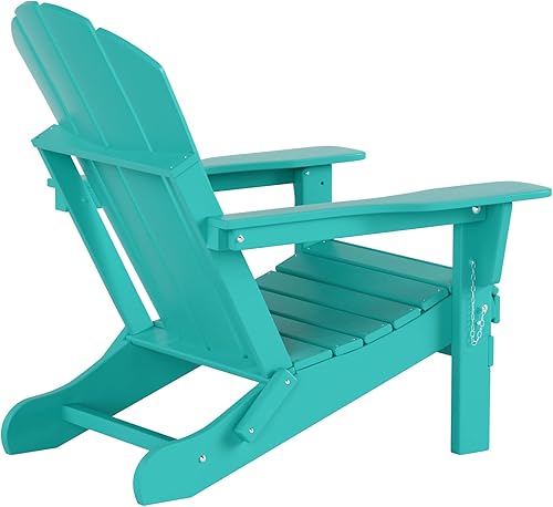 Miniatura 7 de WO Home Furniture - Juego de 2 sillas Adirondack de polietileno de alta densidad para exteriores, asiento plegable para fogata, playa, balcón, patio