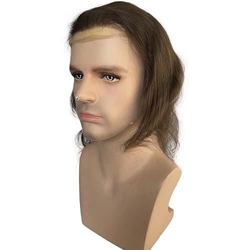 Miniatura 3 de Dreambeauty Tupé de cabello humano de 12 pulgadas de largo para hombres, sistema de reemplazo de cabello de 10 x 8 pulgadas, extensiones de cabello