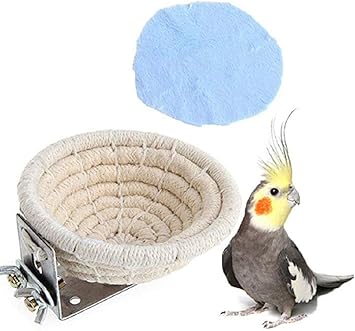 Handmade Cotton Rope Bird Breeding Nest Bed for Budgie Parakeet Cockatiel Parakeet Conure Canary Finch Lovebird and Small Parrot Cage Hatching Nesting Box Cotton Rope