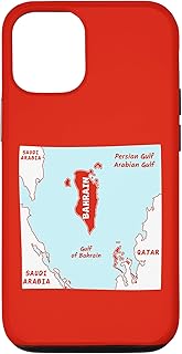 iPhone 13 Bahrain Political map in flag colors. Neighboring countries Case