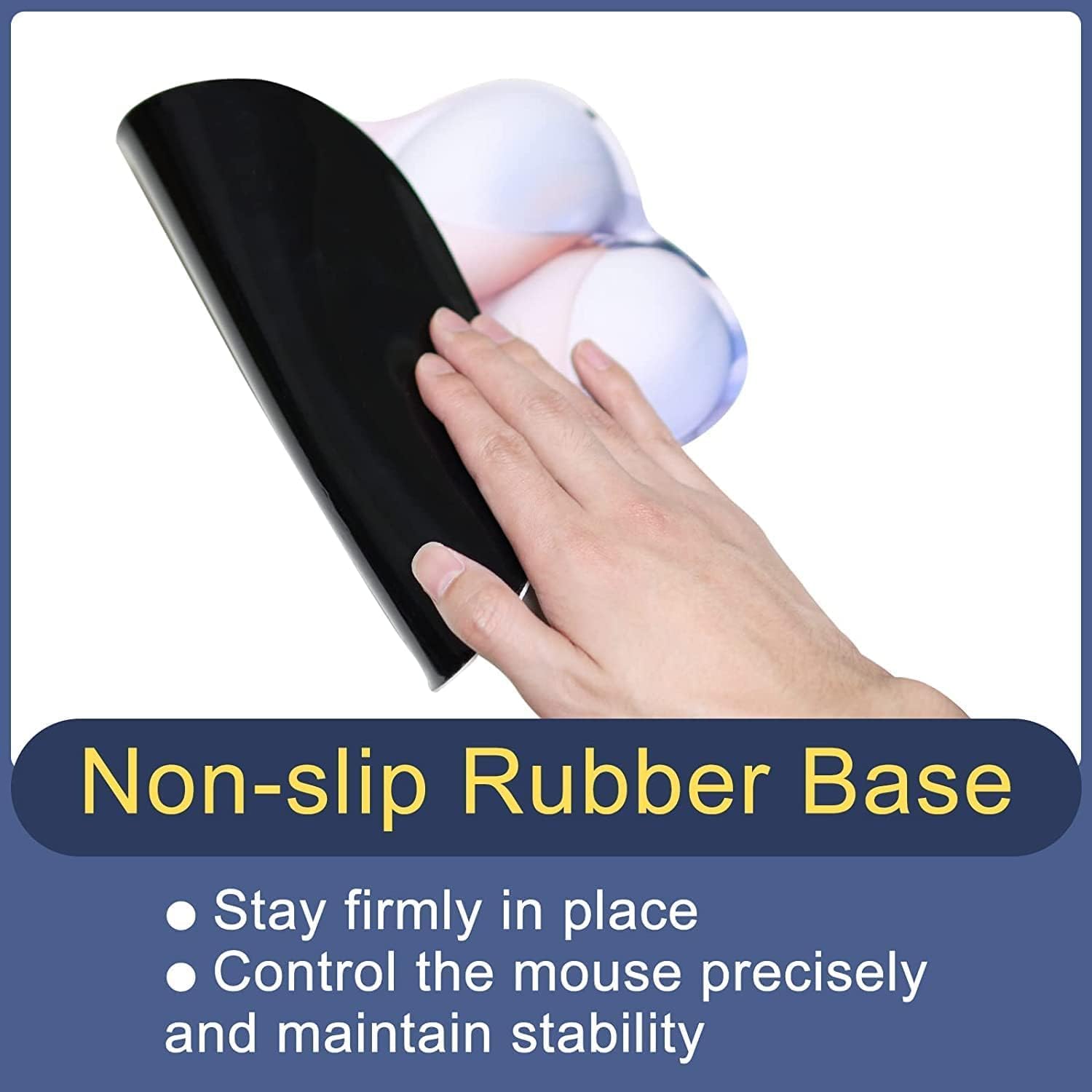 4Pcs Personalized Photo Gaming Mouse Pad with Wrist Support, Custom Mouse Pads with Wrist Rest Support, Customized Gel Mouse Mat, Non-Slip Rubber Base, Ergonomic Mousepad for Anime Office Computer