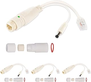Lonnky 4-Pack Active PoE Splitter Adapter - 48V to 12V, IEEE 802.3at/af Compliant, 10/100Mbps, up to 100 Meters - Ideal for Surveillance IP Camera, AP, VoIP Phone, and More - UL Certified