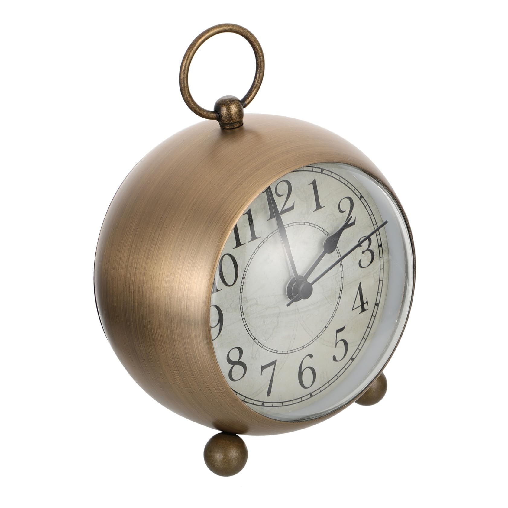 NUOBESTY Orologio Vintage in Ferro e Vetro con Illuminazione Silenziosa ed Energia a Consumo Ridotto per Camera da Riposo e Soggiorno