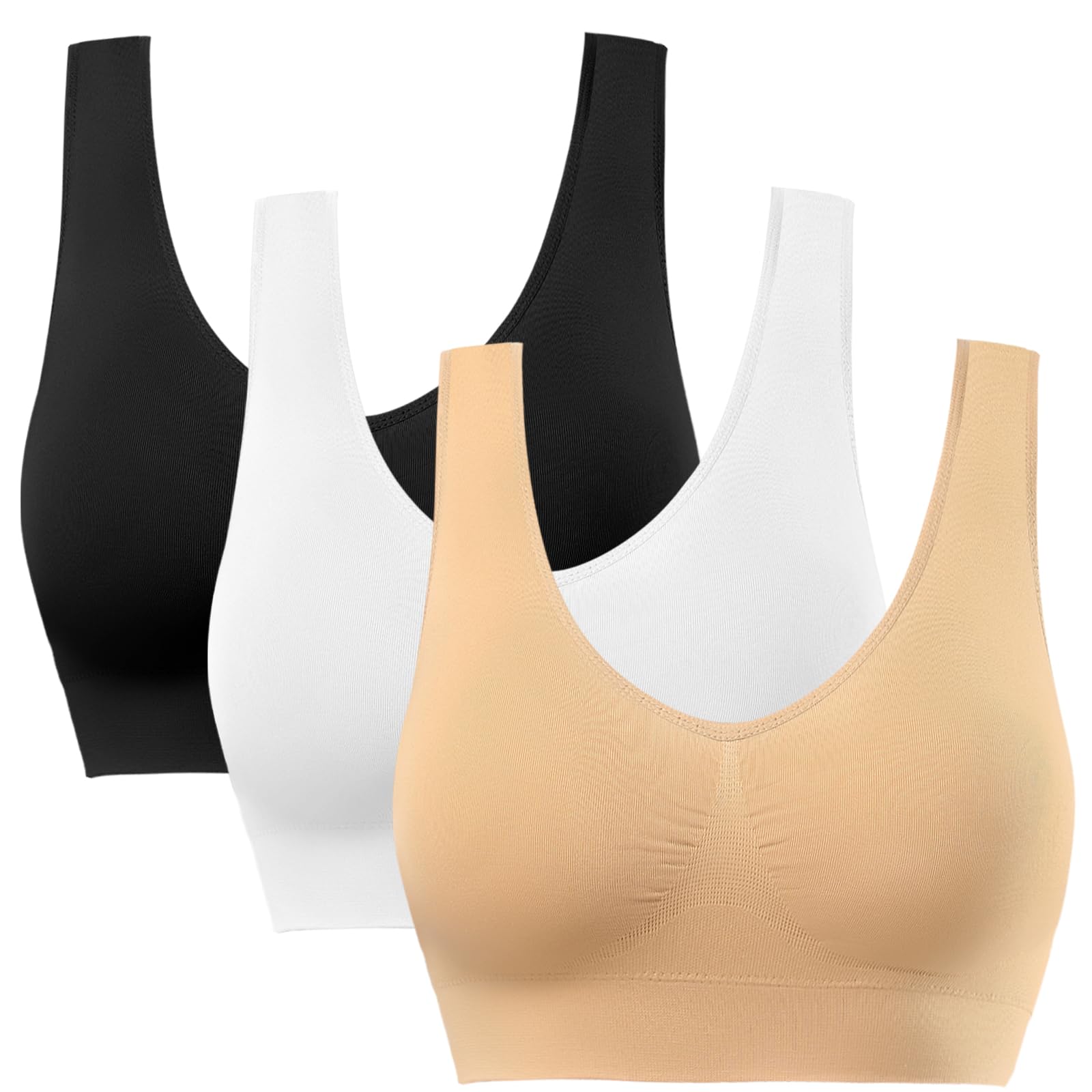 bestena Sports Bras for Women, Seamless Comfortable Yoga Bra with Removable Pads-picture-31