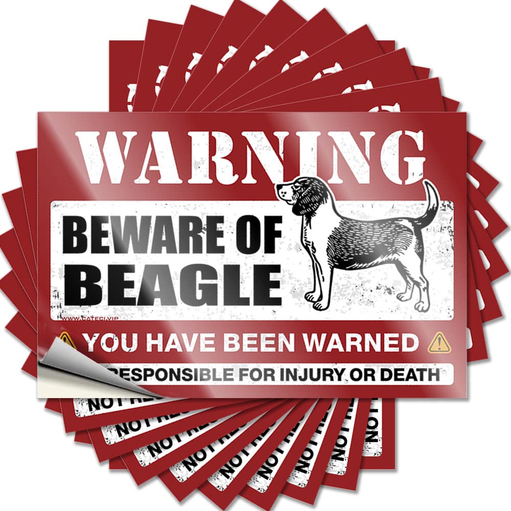 Mens Office Decor Math Sticker - Beware of Beagle Case Waterproof Vinyl Sticker(6X9CM)