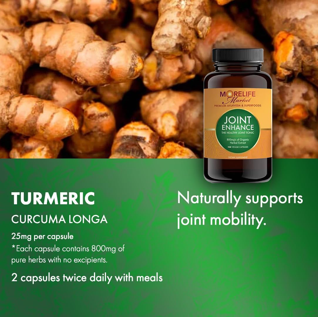 Joint Enhance | Premium Herbal Formula with Organic Extracts & Powders to Support Joint Strength, Bone Density, Flexibility & Muscle Function | Ayurvedic Blend - 108 Veggie Capsules
