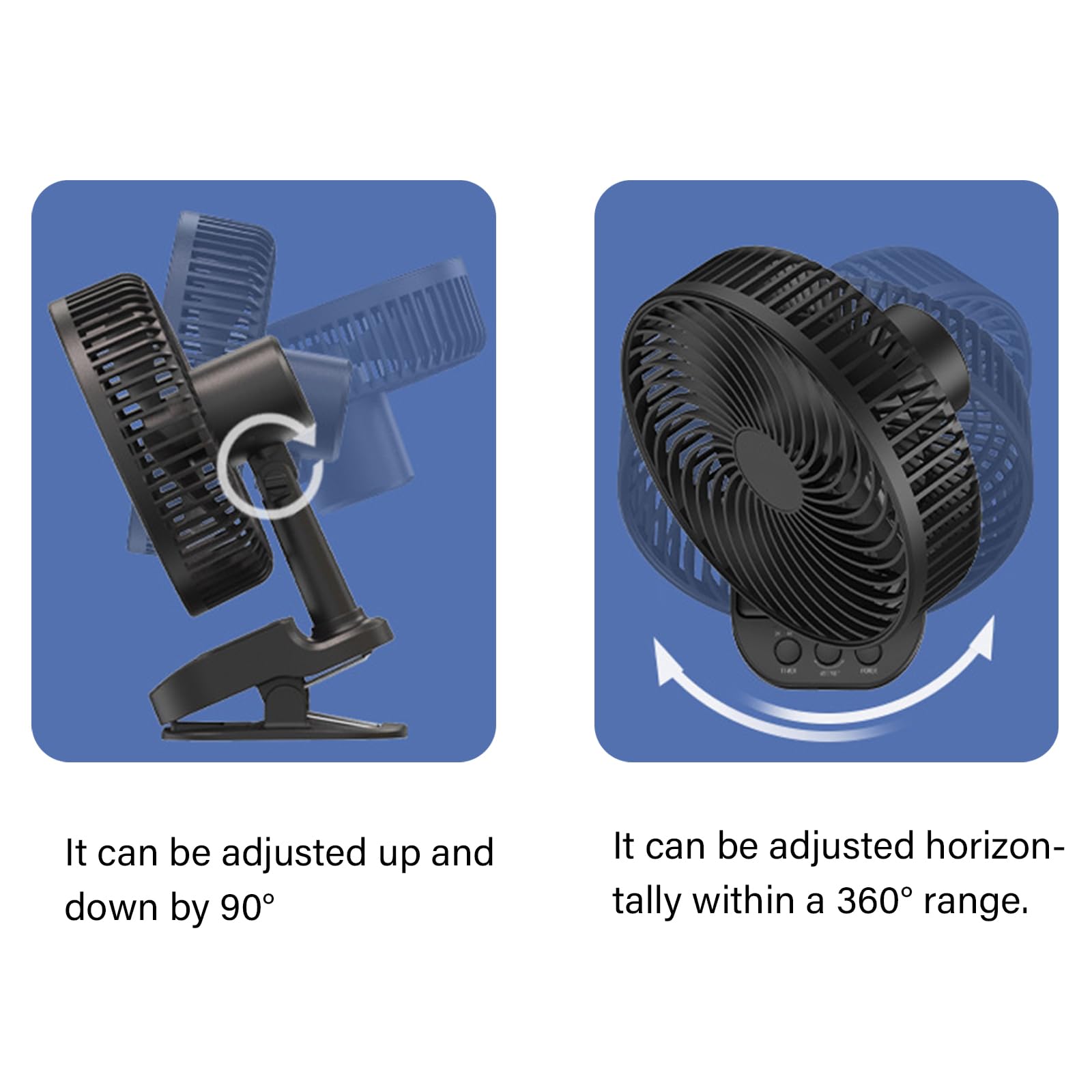 Ventilatore da scrivania con clip per esterni, da viaggio, raffreddamento ad aria, 5 velocità, perfetto per camera da letto o tavolo silenzioso all'aperto