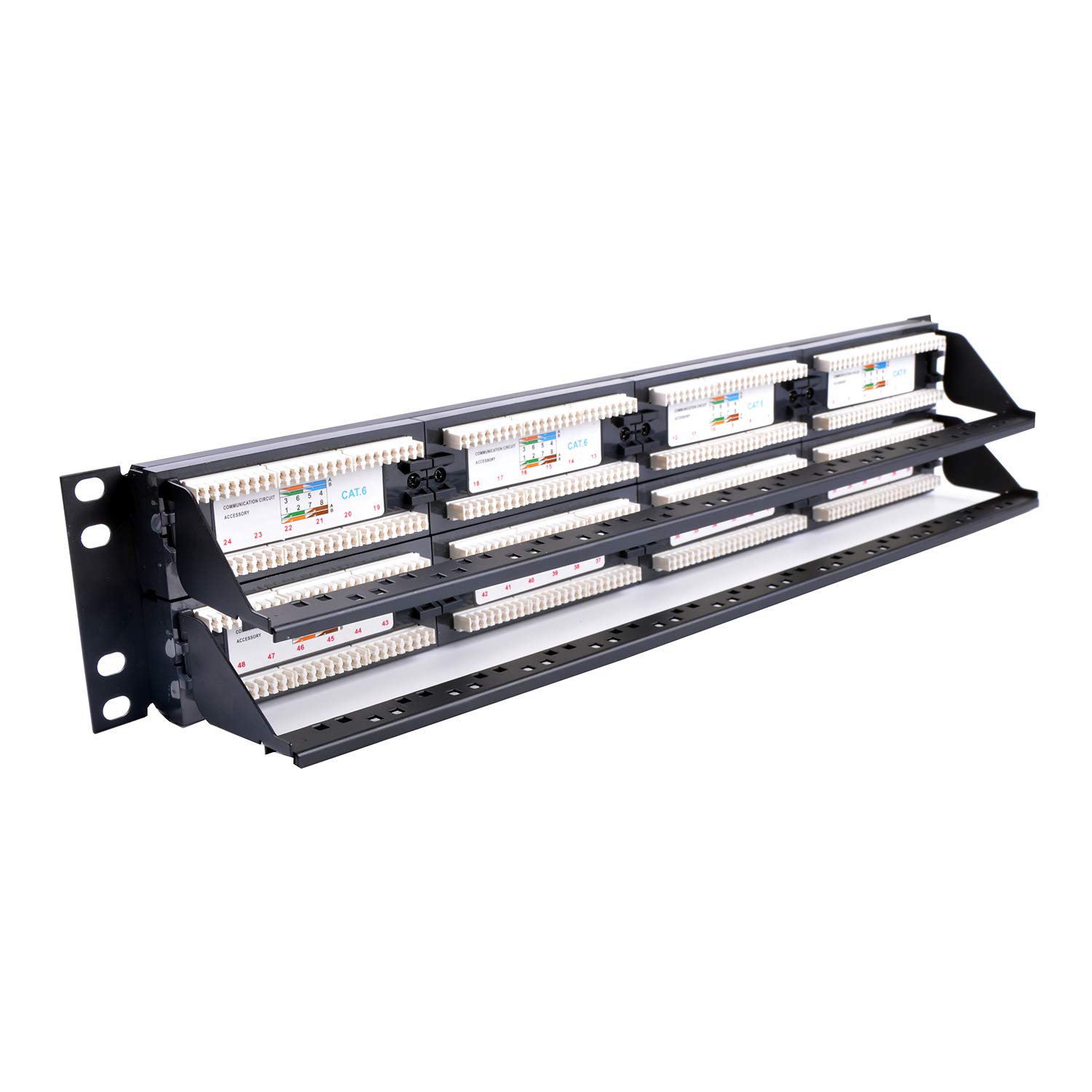 2U 48 porte Cat6 non schermato Wallmount o Rackmount Patch Panel UTP Ethernet Patch Panel con adattatore Cat6 Patch Panel