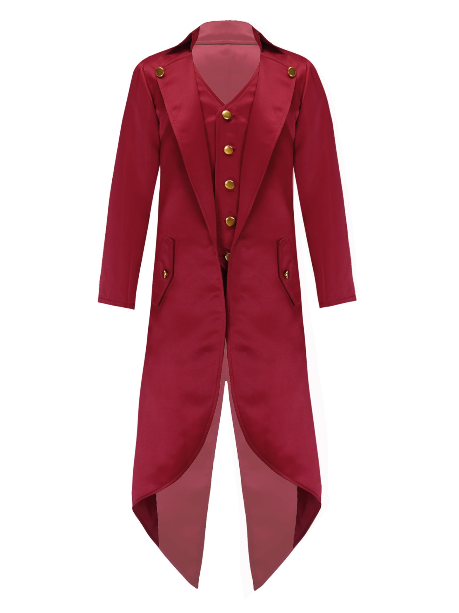 Garçons Filles Renaissance Steampunk Queue De Pie Veste Enfants Médiéval Vintage Victorien Gothique Redingote 5-16 Ans