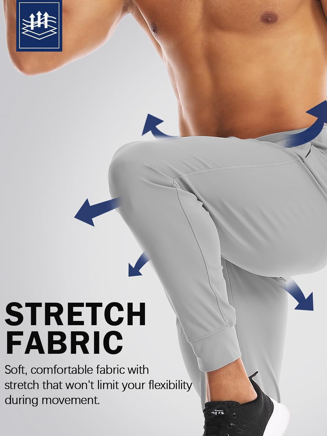 Aolesy Men's Joggers Sweatpants with Zipper Pockets Stretch Athletic Gym Pants for Workout, Running, Golf (Fleece & Regular) - Image 6