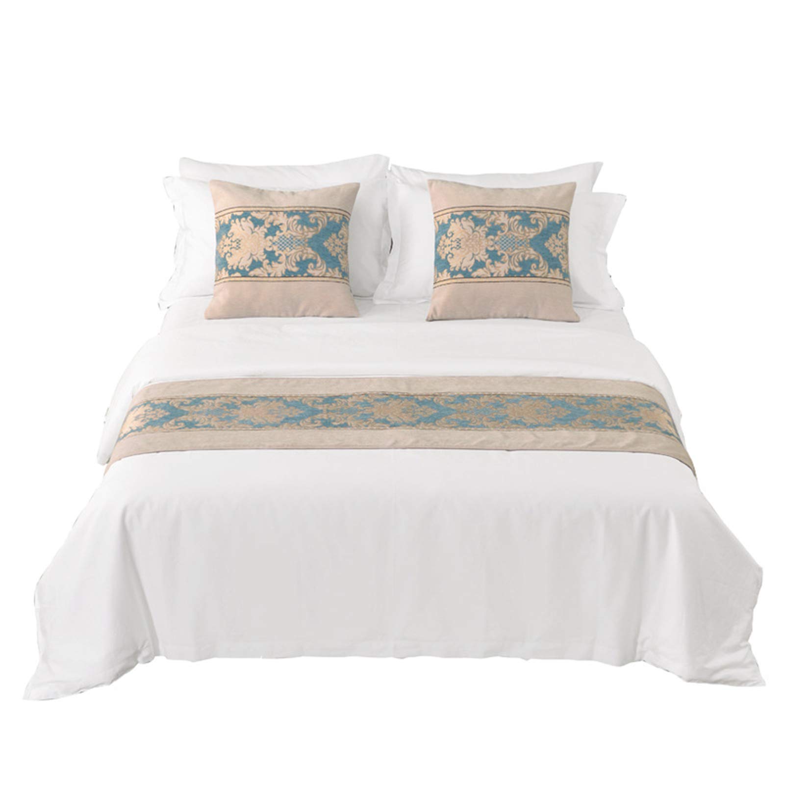 Wxyfl Bed Runner Scarf Bedding Modern Simple Jacquard Bed Flag Bed Towel Bed Cover Hotel Bedroom Decoration Coreless Pillowcase,a,50 x180CM for 120cm bed