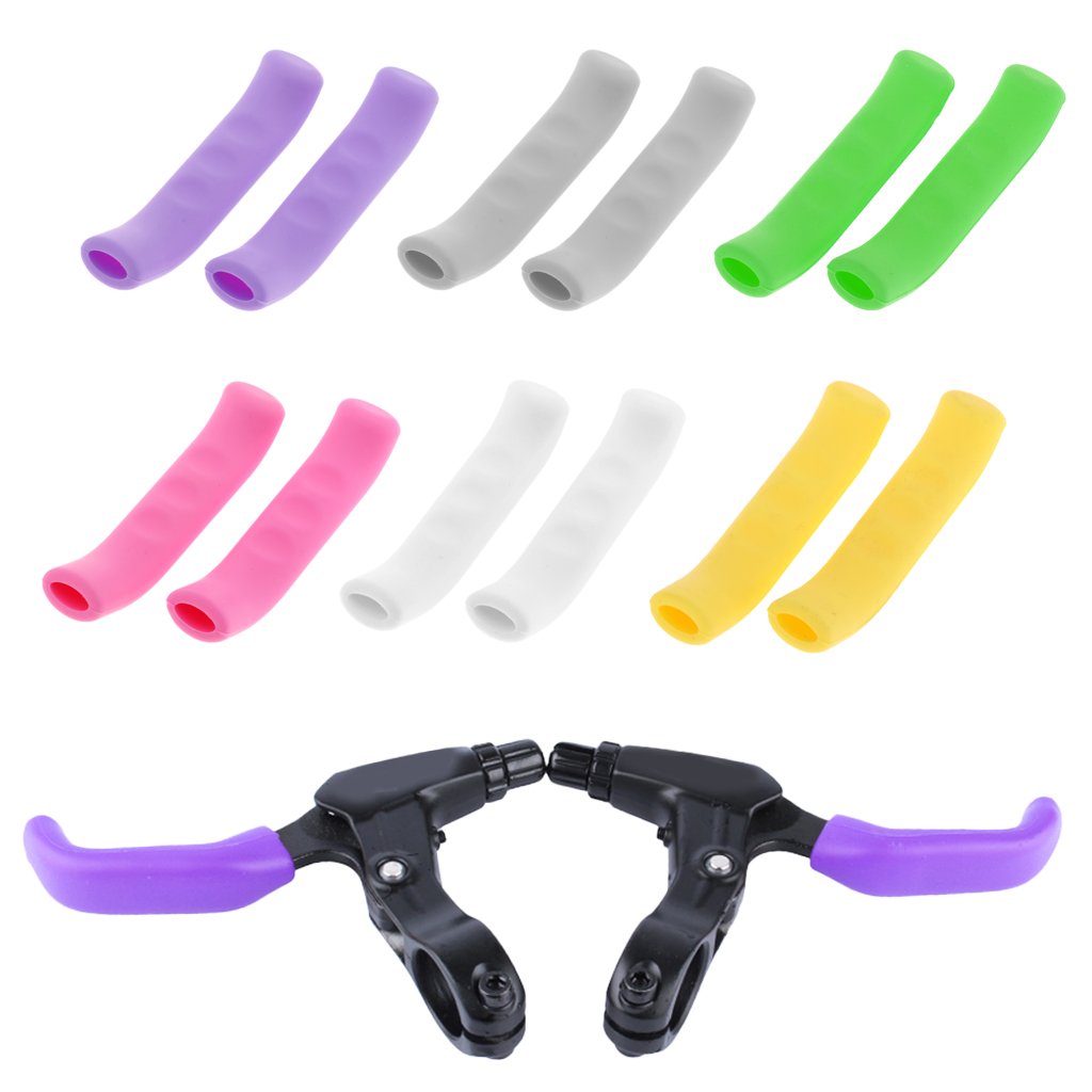 1 par de fundas suaves para palanca de freno de bicicleta, color morado