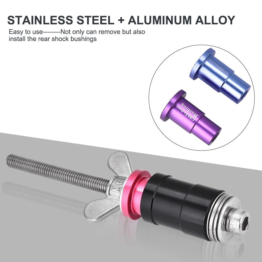 Utensile per boccole antiurto, boccola per occhielli per ammortizzatori posteriori che rimuove lo strumento di installazione con gli adattatori Estrattore Boccole Mtb