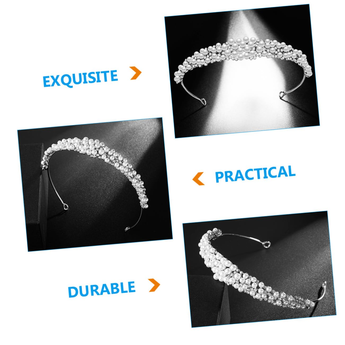 FRCOLOR 5 Piezas accesorio para el cabello diademas para mujeres joyas de color rosa para las mujeres tocados de novia tiaras de novia diademas de para tiara nupcial