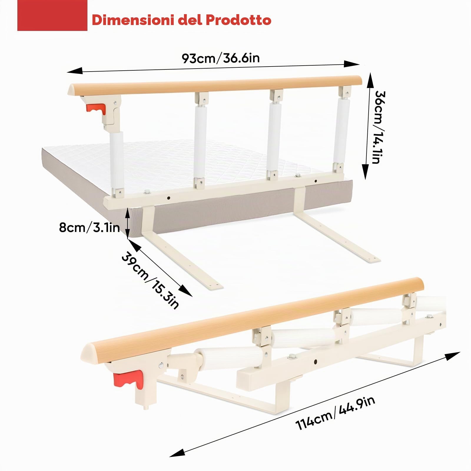 Sponda letto anziani anticaduta,sponde letto anticaduta pieghevoli,Sponda letto bambini,protezioni laterali,sponda letto matrimoniale Adatto per casa e ospedale