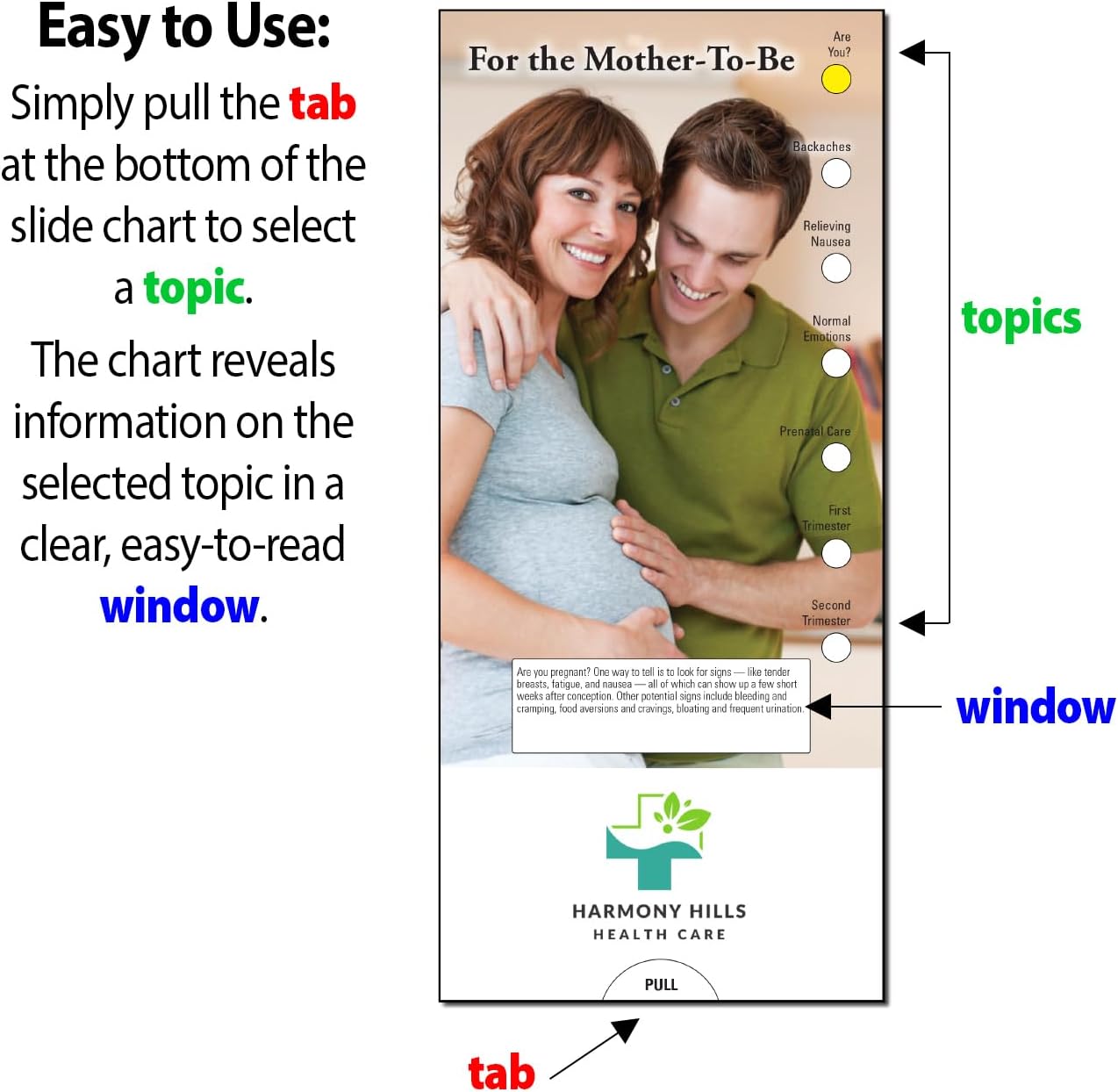 ZOCO – for The Mother-to-Be Slide Charts – Pack of 250 – Custom Logo & Text – Healthy Pregnancy & Prenatal Care Patient Handouts for OB/GYN Offices, Hospitals & Clinics – 3.75 x 8.5 Inches
