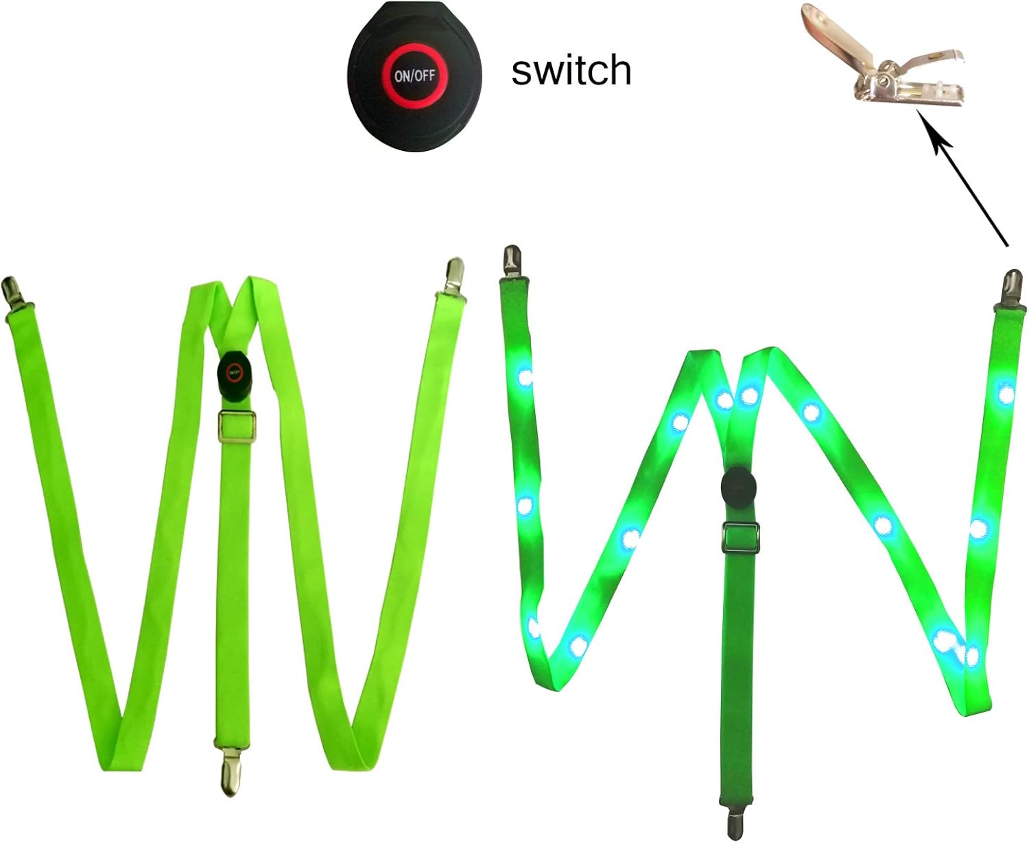 LED hanging neon men and women sling, Y-shaped adjustable sling novelty clothing accessories(green) : Clothing, Shoes & Jewelry