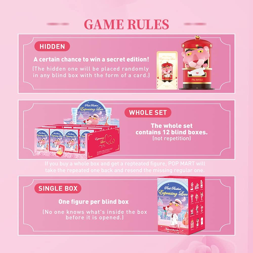 60% оƒƒ Dіѕсоunt POP MART Pink Panther-12PC Pet Art Toy Popular Collectible Cute Kawaii Toys Figures Blind Box Gift for Christmas Birthday Party Holiday